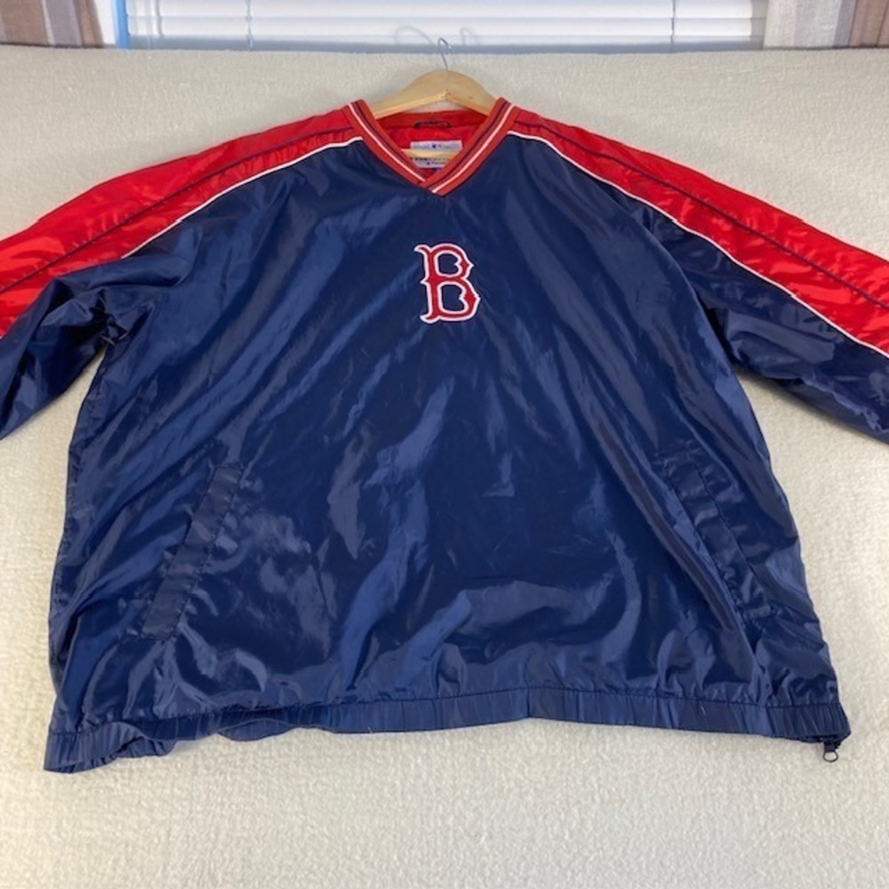 Vintage G111 Carl Banks MLB  Boston Red Sox Pullover with side zipper Red  XL